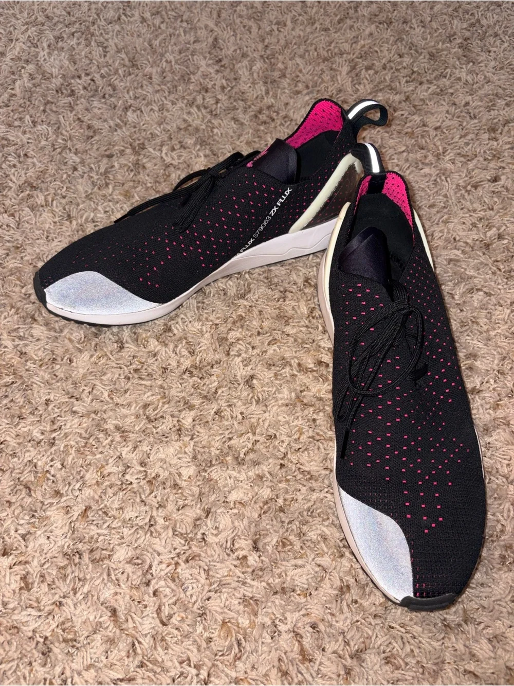 adidas | Black and Pink Slip-On Athletic Sneakers